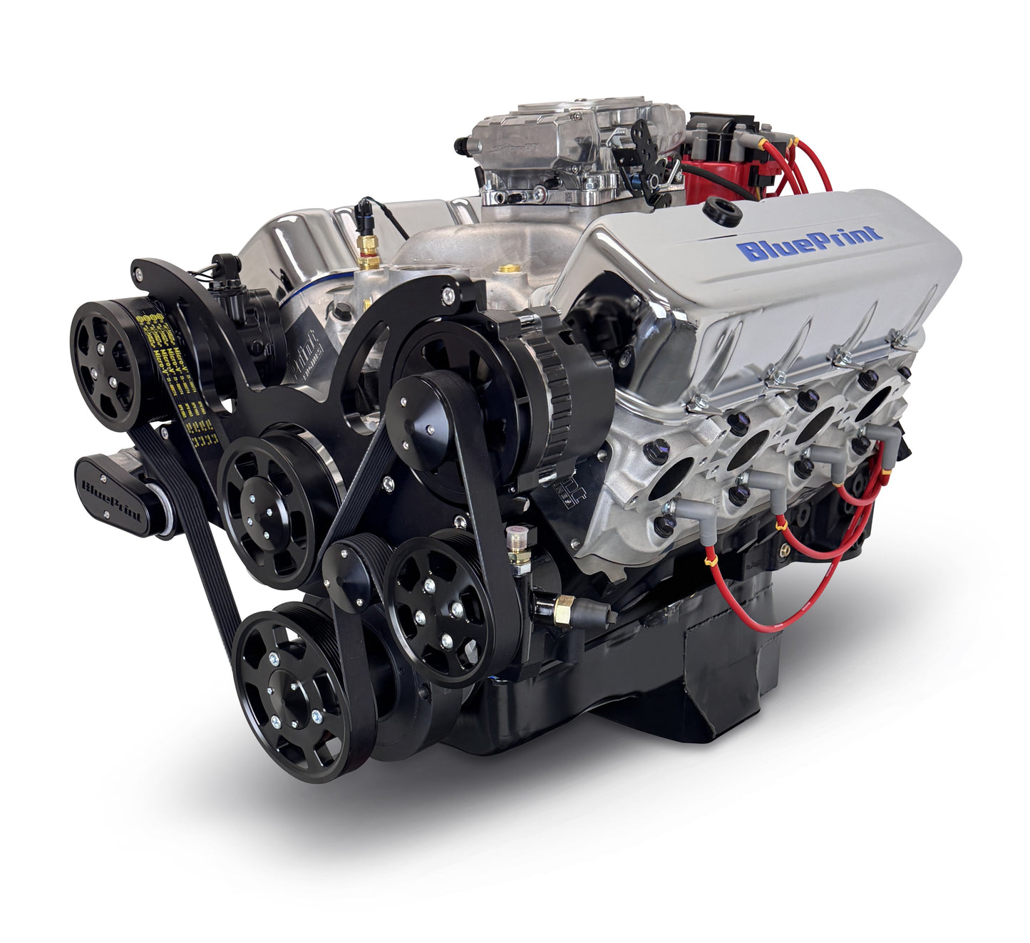 BluePrint Engines GM Small Block Compatible 496 C.I. Deluxe Dressed - Black Pulley Kit - Fuel Injected