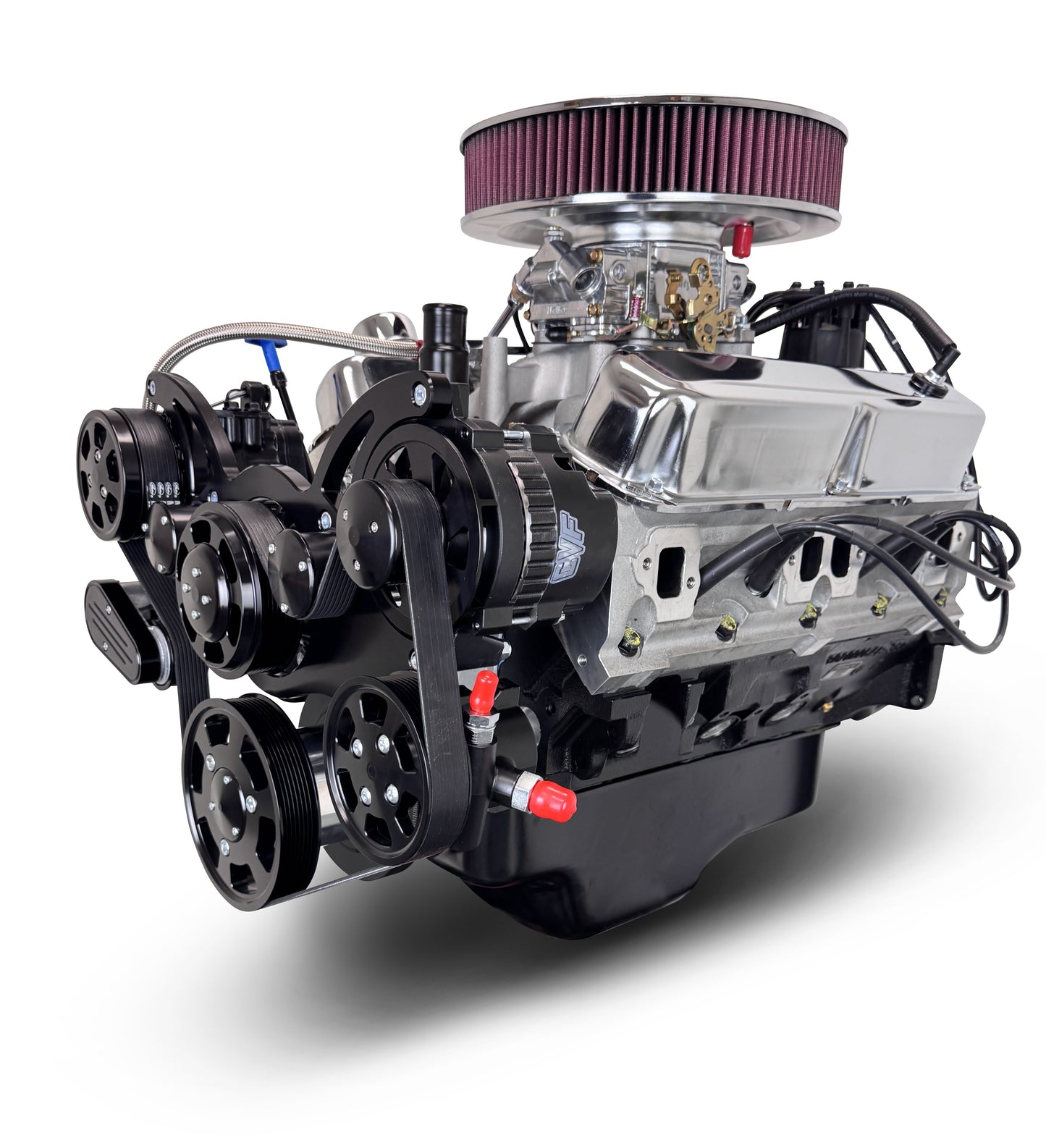 BluePrint Engines Chrysler Small Block Compatible 408 C.I. Deluxe Dressed - Black Pulley Kit - Carbureted