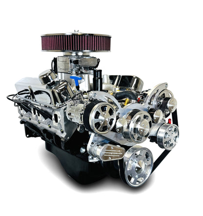 Chrysler Small Block Compatible 408 C.i. Engine - 465 Horsepower - Deluxe Dressed - Fuel Injected - Polished Pulley Kit