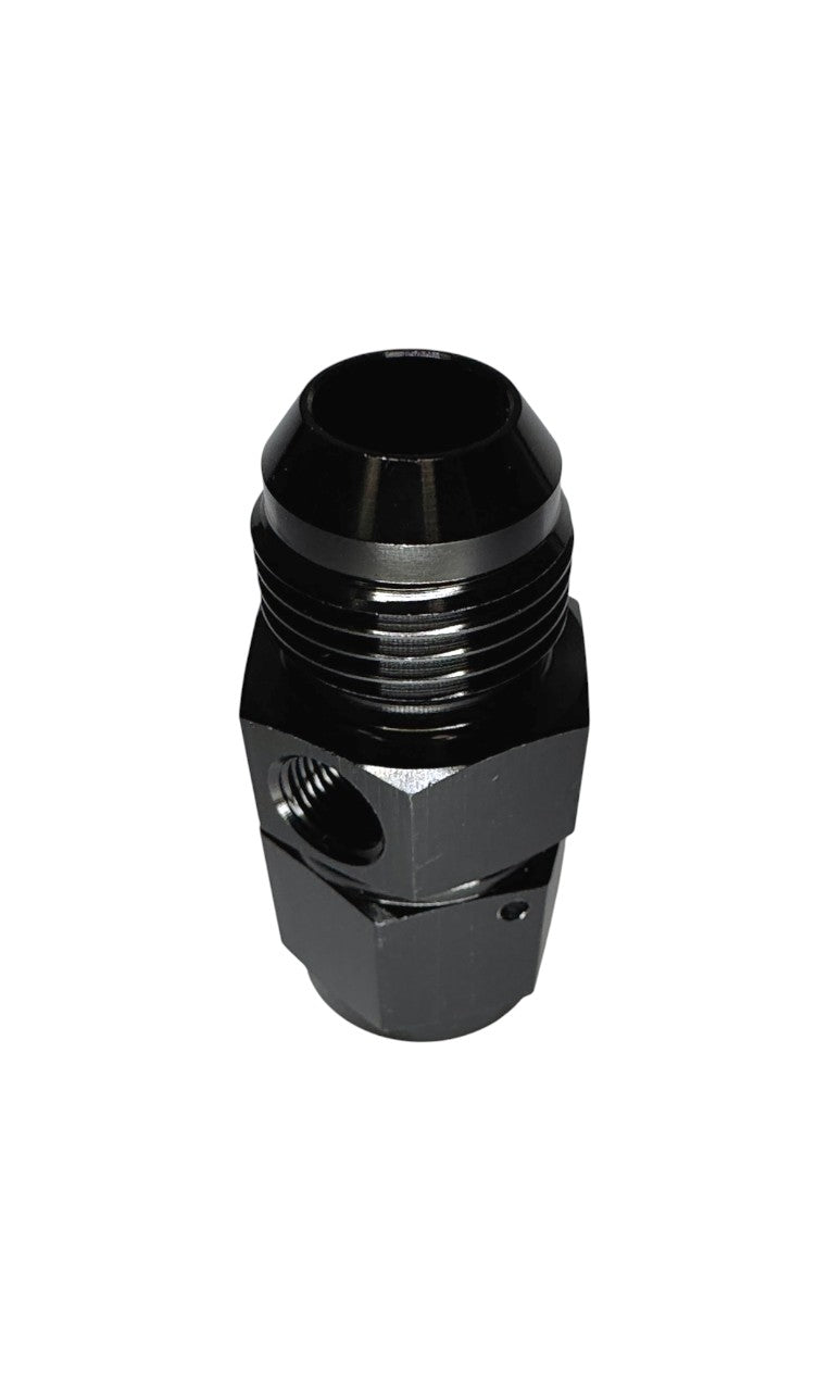 Fuel Pressure Gauge Adapter Fittings -10 Male / -10 Female Black