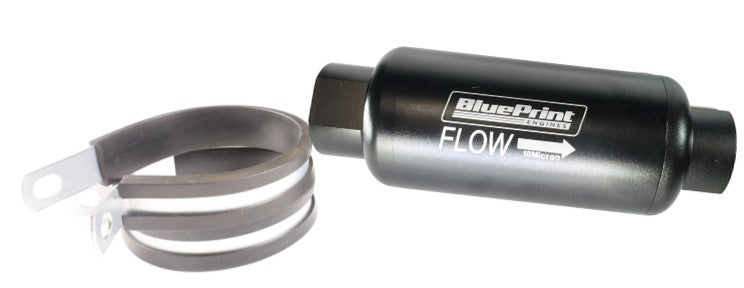 Filter Fuel 10 Micron -10ORB F W/ Clamps - Black - BPE Logo