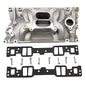 BLUEPRINT ENGINES SBC INTAKE MANIFOLD KIT - DUAL PLANE - ALUMINUM - NATURAL - SQUARE BORE - CHEVY - SMALL BLOCK - VORTEC