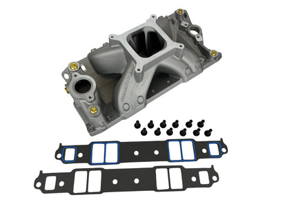 Single Plane - Natural Aluminum Intake Manifold - Pro Series - GM Small Block Compatible427/454