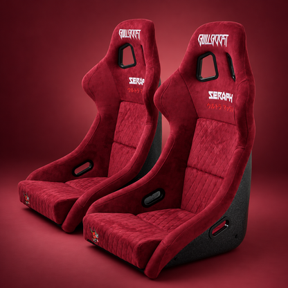 Wine Red Bull Boost Adjustable Racing Lowered Ultra Max Bucket Seat with Slider Rails