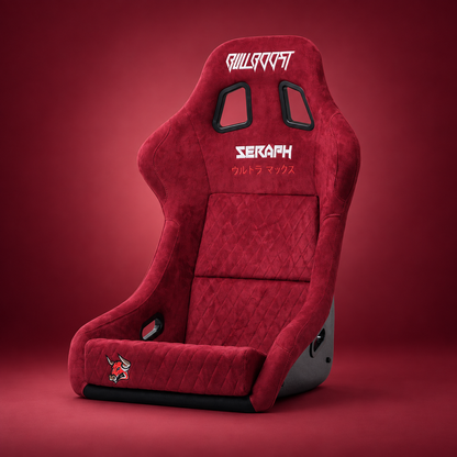 Wine Red Bull Boost Adjustable Racing Lowered Ultra Max Bucket Seat with Slider Rails