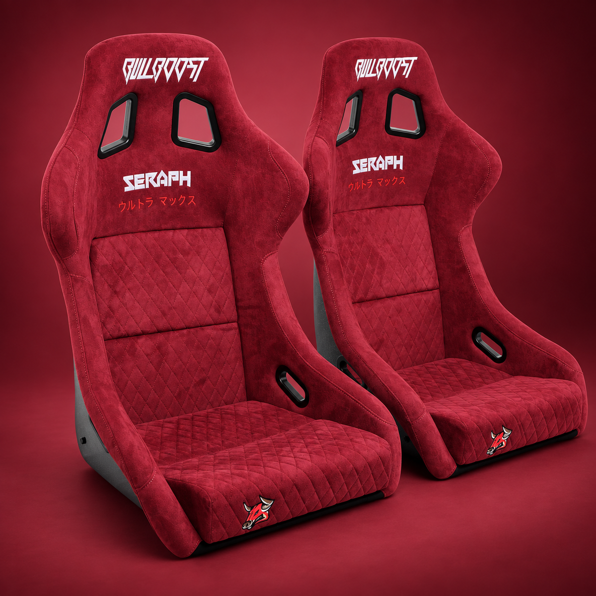 Bull Boost Adjustable Racing Lowered Ultra Max Bucket Seat w/ Seat Rails