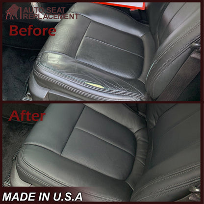 2011 - 2014 Ford F-150 Perforated Genuine Leather or Synthetic Leather Black W/ Red Pipping Seat Covers