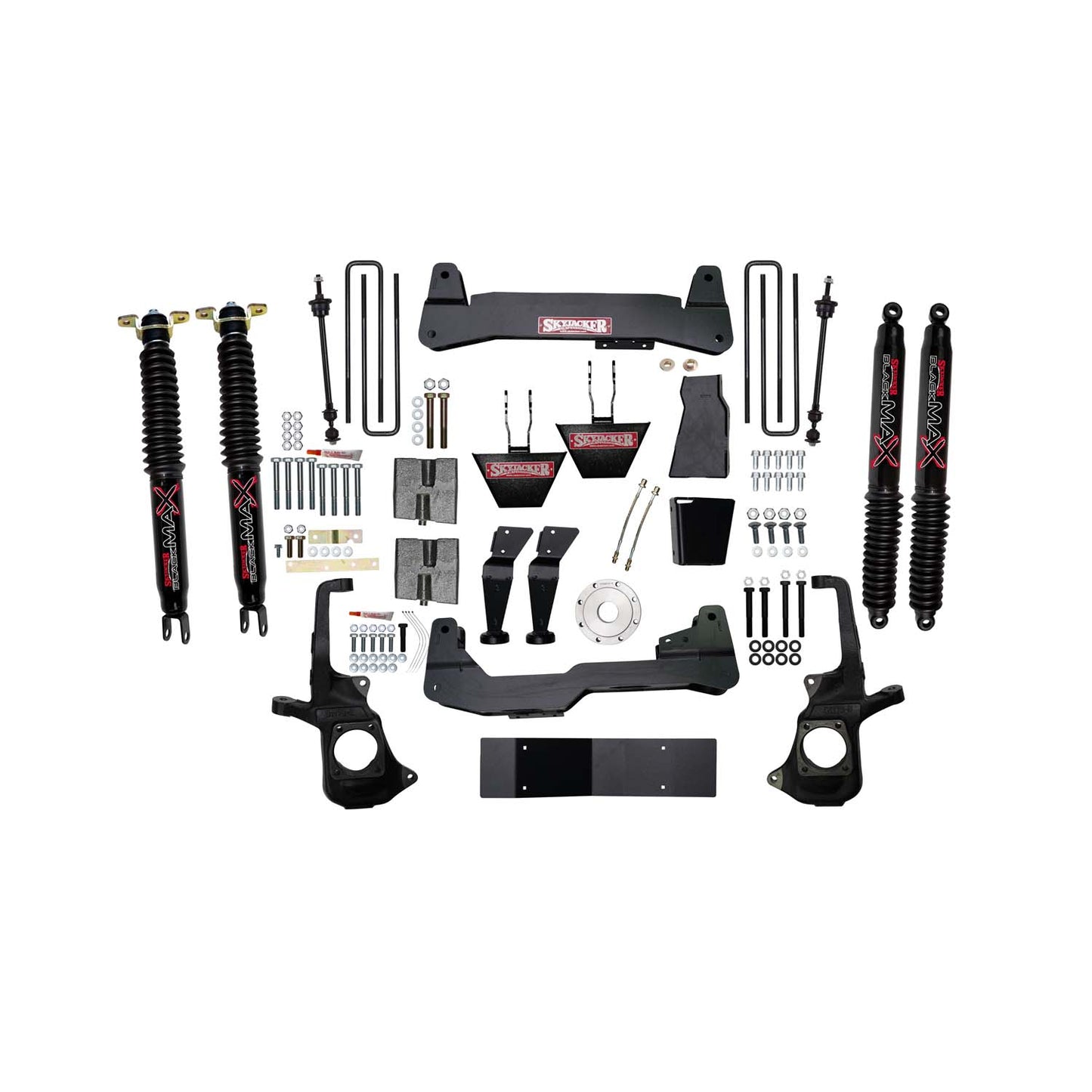 6 In. Suspension Lift Kit With Torsion Bar Drop Brackets And Black MAX Shocks.