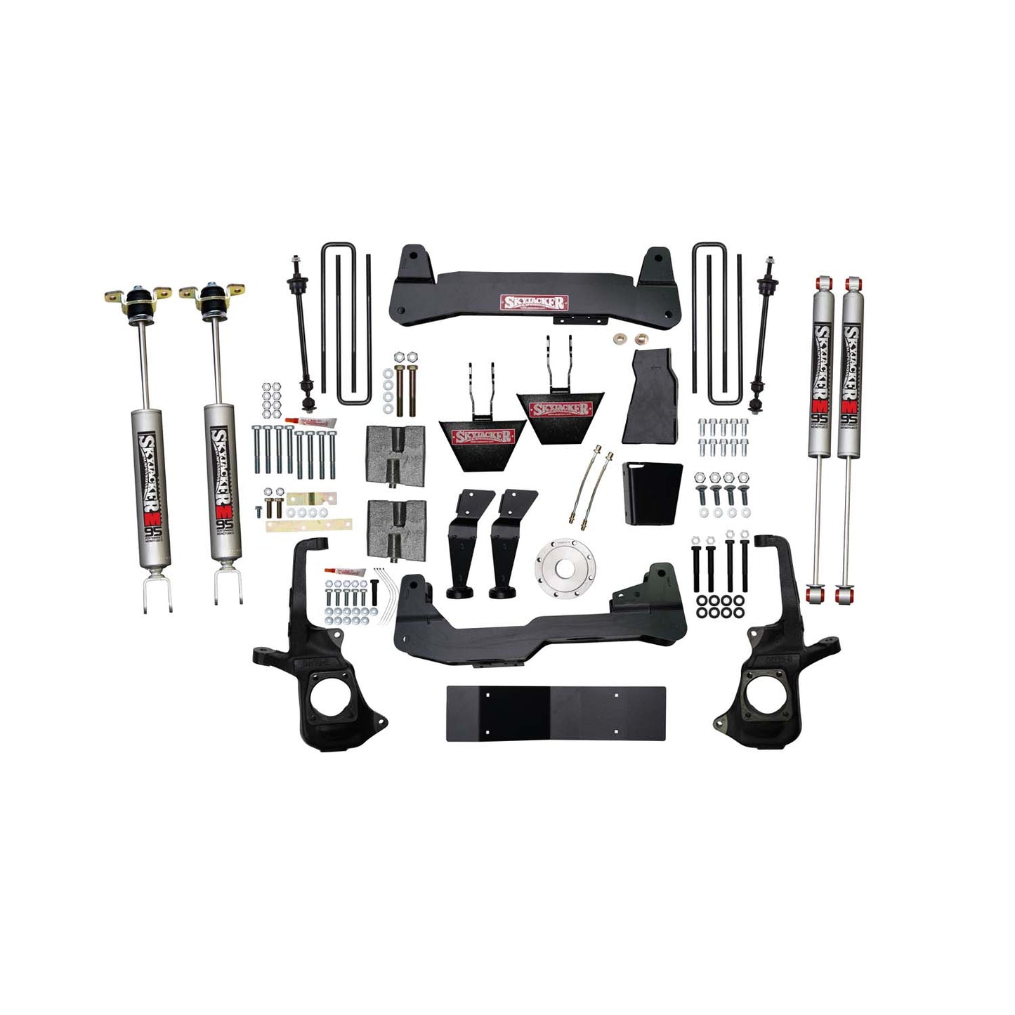 6 In. Suspension Lift Kit With Torsion Bar Drop Brackets And Monotube Shocks.