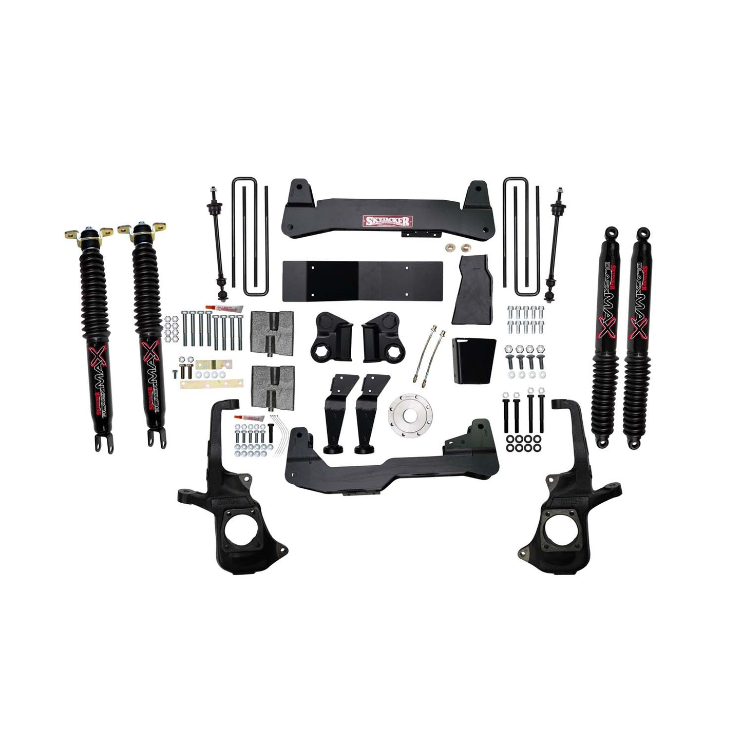 7 In. Lift Kit With Raised Torsion Bar Brackets And Black MAX Shocks.