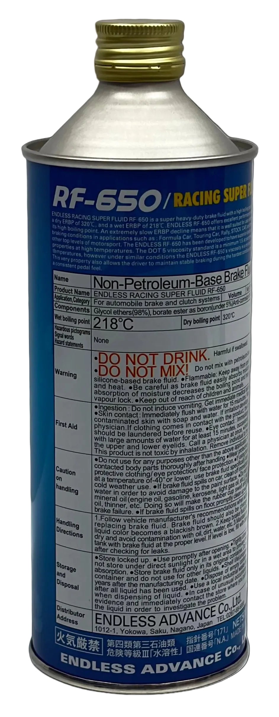 Endless RF650 Racing Brake Fluid 500 mL