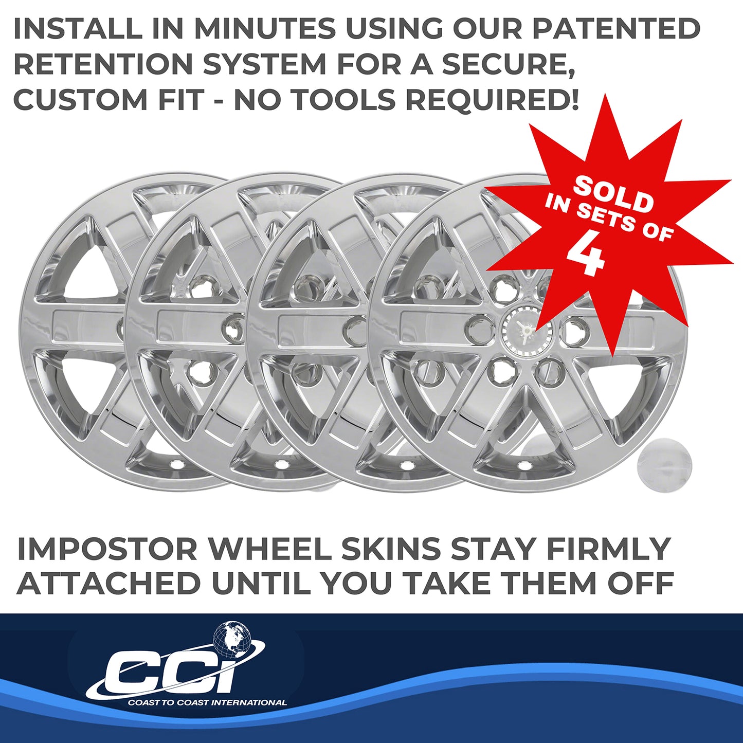 Coast To Coast Wheel Cover 17 Inch 6 Spoke Chrome Set Of 4