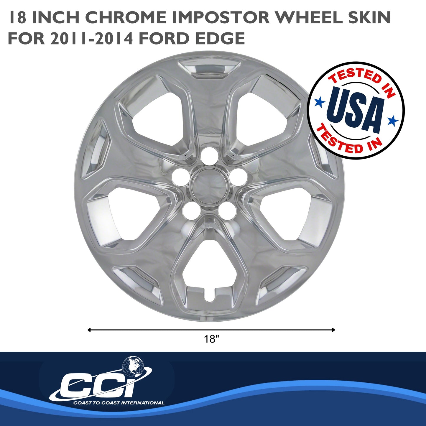 Coast To Coast Wheel Cover 18 Inch 5 Spoke Chrome Set Of 4