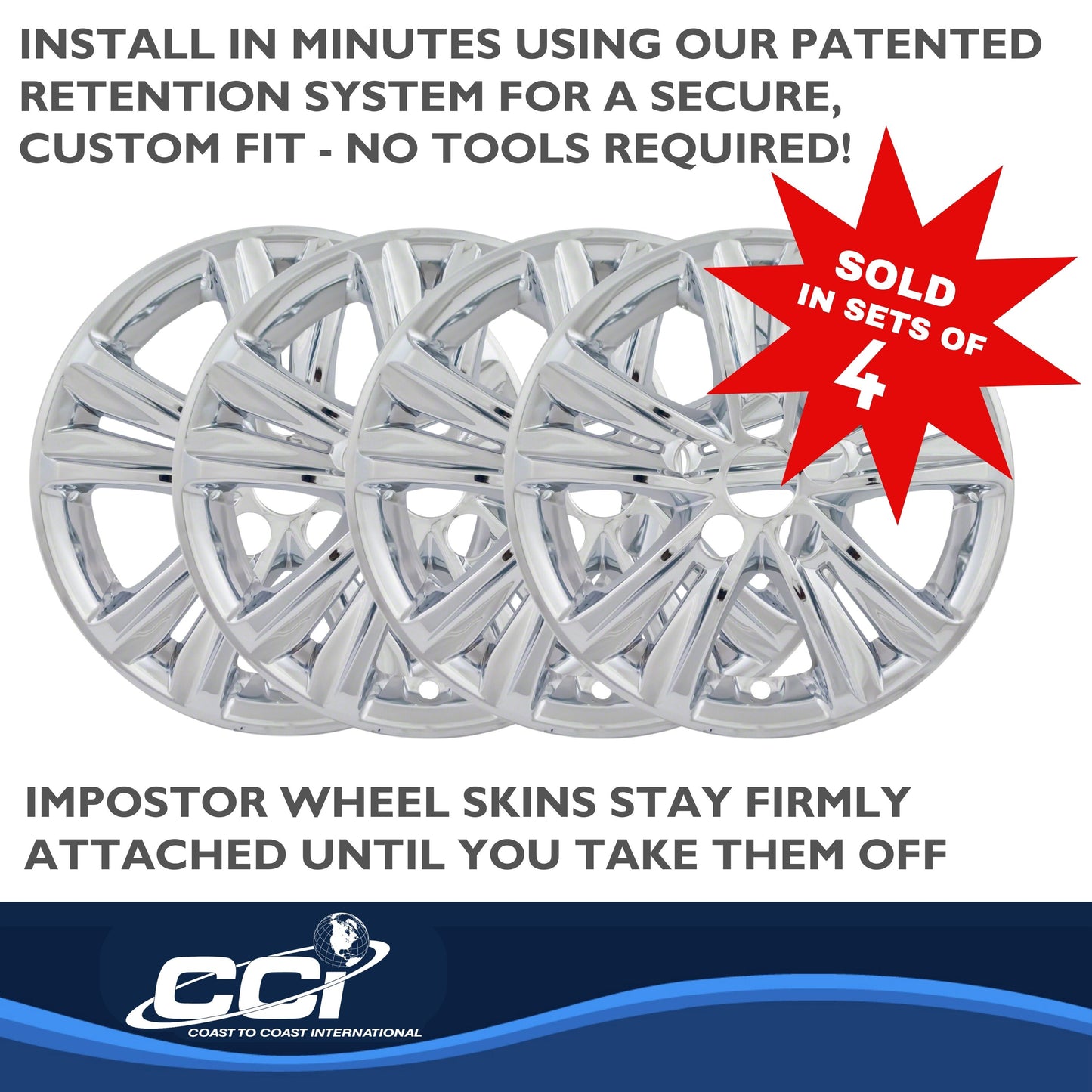 Coast To Coast Wheel Cover 16 Inch 5 Split Spoke Chrome Set Of 4