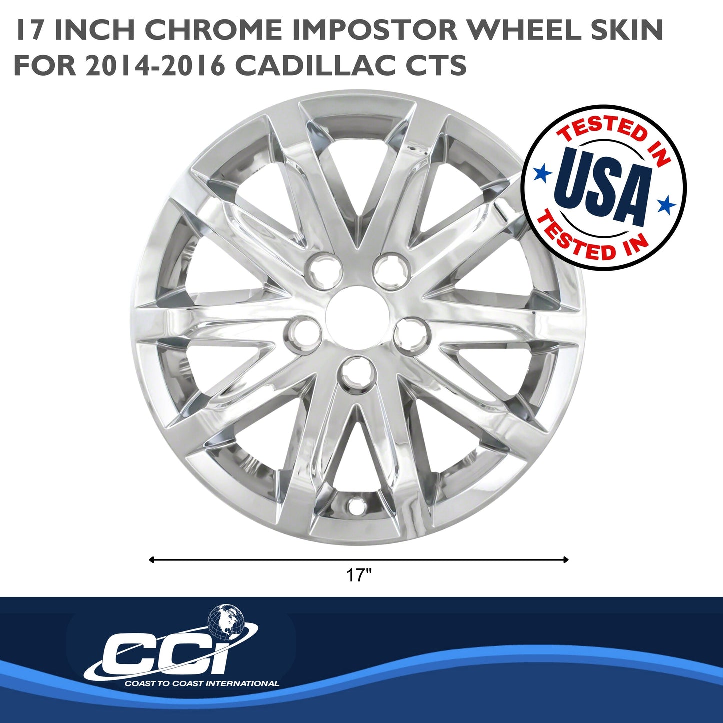 Coast To Coast Wheel Cover 17 Inch 10 Spoke Chrome Set Of 4