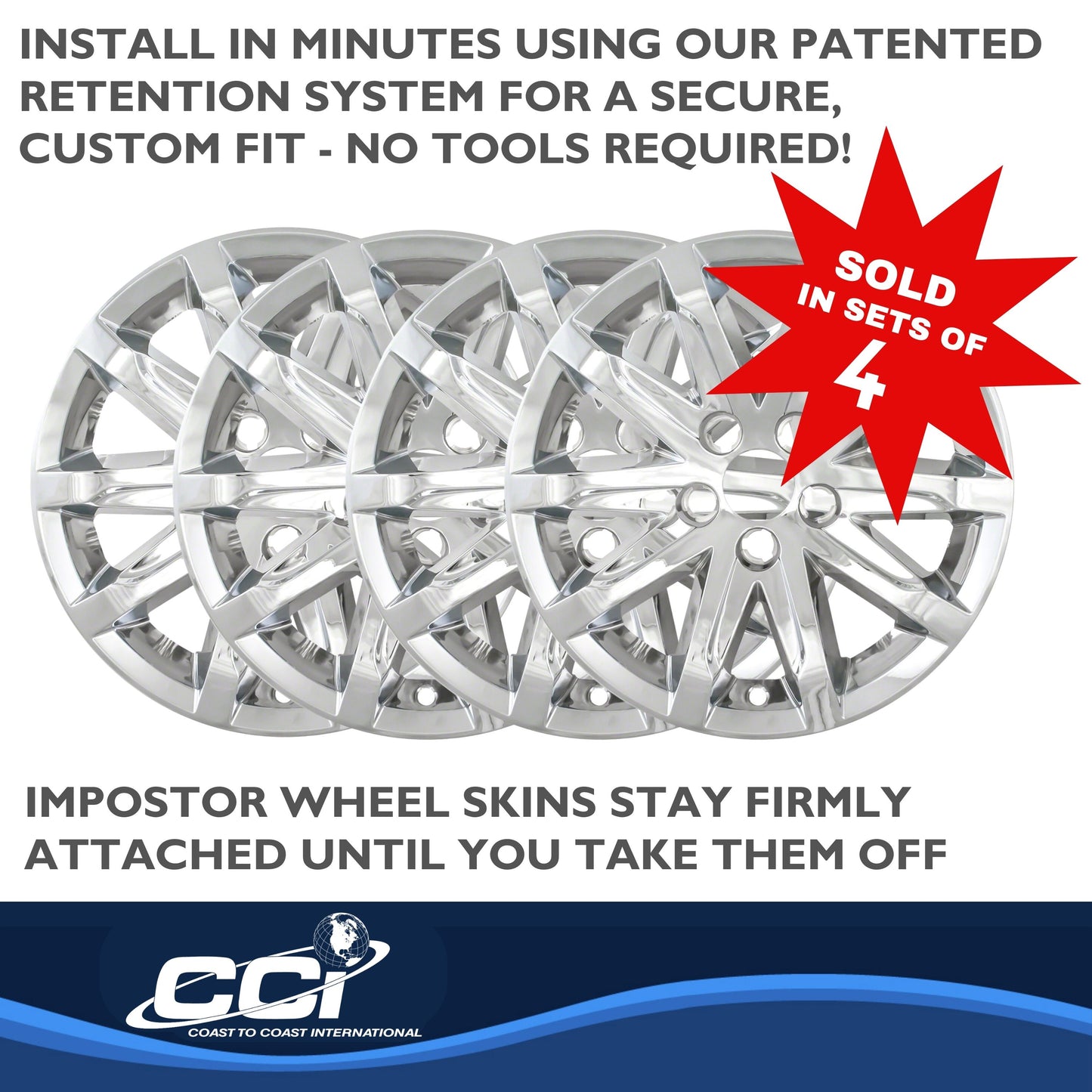 Coast To Coast Wheel Cover 17 Inch 10 Spoke Chrome Set Of 4