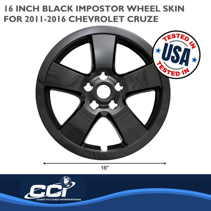 Coast To Coast Wheel Cover 16 Inch 5 Spoke Gloss Black Set Of 4
