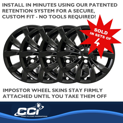Coast To Coast Wheel Cover 17 Inch 10 Spoke Gloss Black Set Of 4
