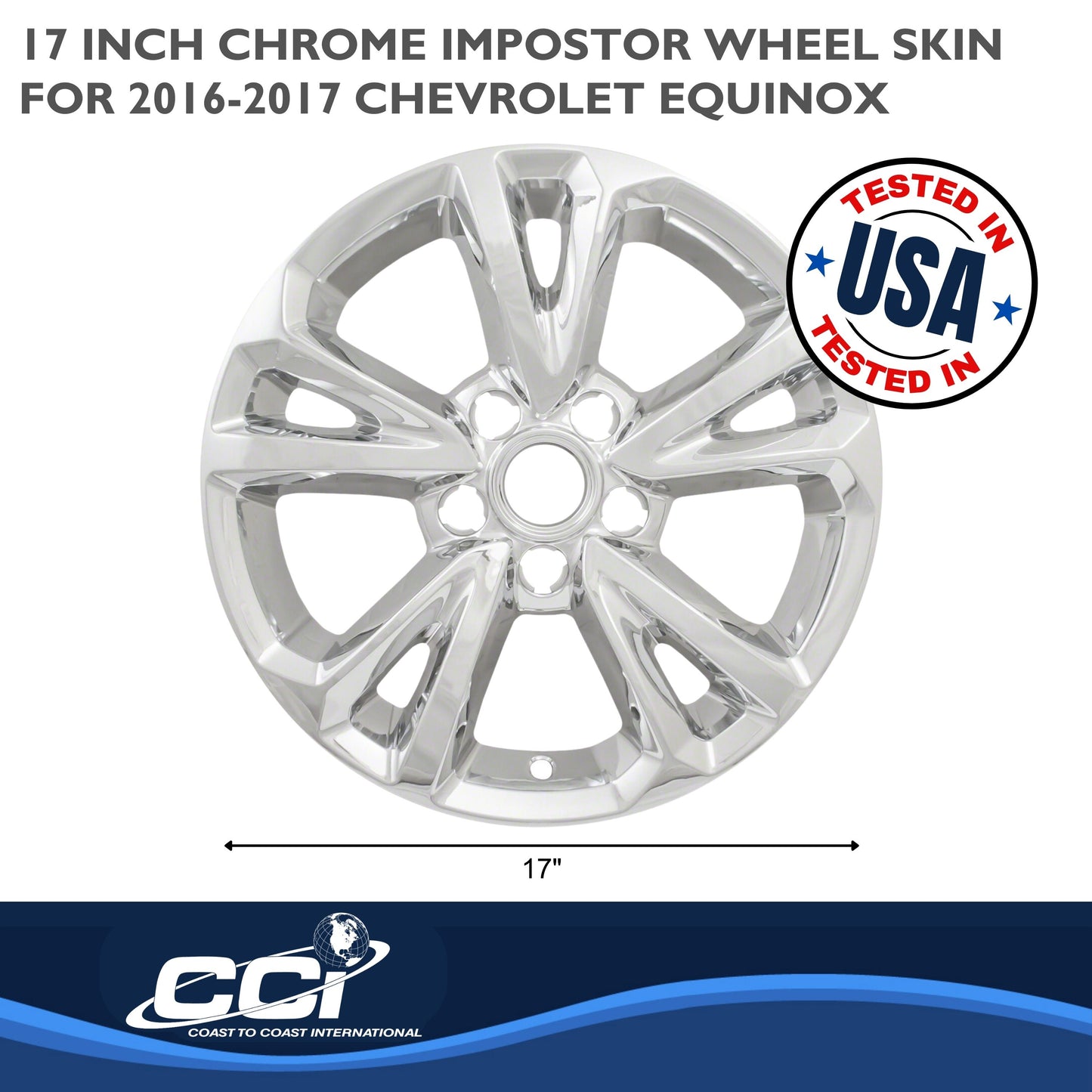 Coast To Coast Wheel Cover 17 Inch 5 V Spoke Chrome Set Of 4