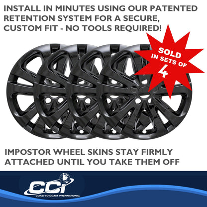 Coast To Coast Wheel Cover 17 Inch 10 Spoke Gloss Black Set Of 4