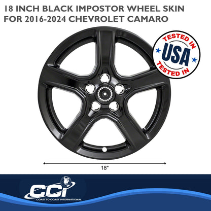 Coast To Coast Wheel Cover 18 Inch 5 Spoke Gloss Black Set Of 4