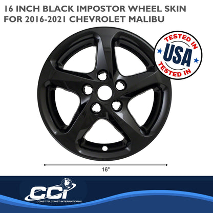 Coast To Coast Wheel Cover 16 Inch 5 Spoke Gloss Black Set Of 4