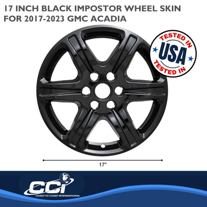 Coast To Coast Wheel Cover 17 Inch 6 Spoke Gloss Black Set Of 4