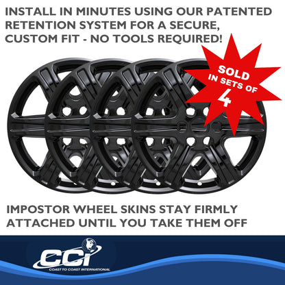 Coast To Coast Wheel Cover 17 Inch 6 Spoke Gloss Black Set Of 4