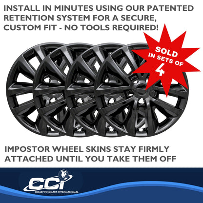 Coast To Coast Wheel Cover 17 Inch 10 Spoke Gloss Black Set Of 4