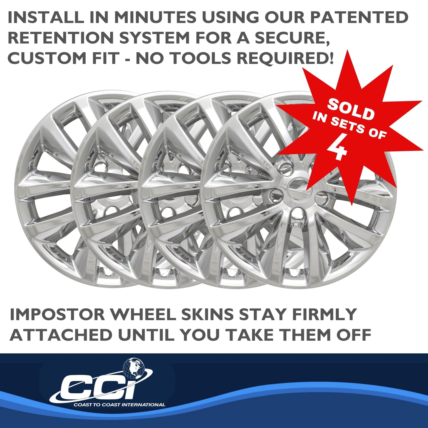Coast To Coast Wheel Cover 17 Inch 10 Spoke Chrome Set Of 4