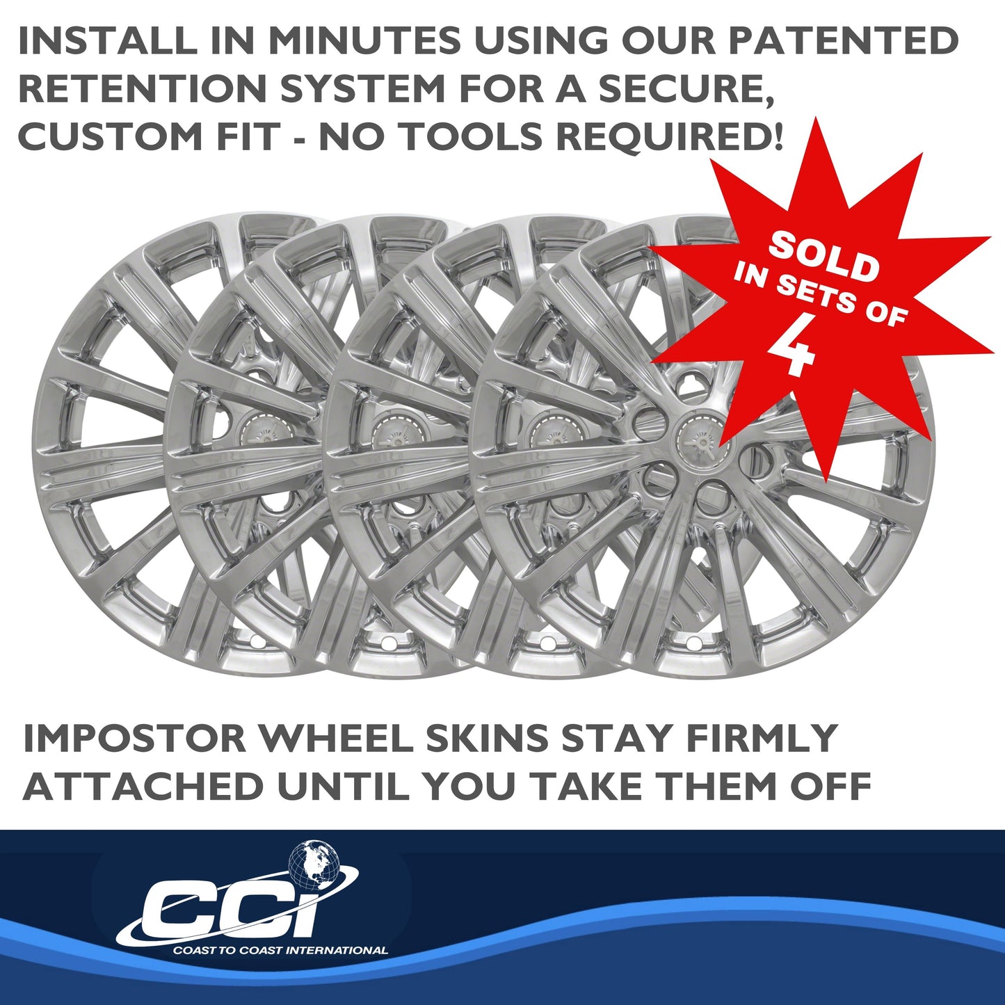 Coast To Coast Wheel Cover 18 Inch 12 Spoke Chrome Set Of 4