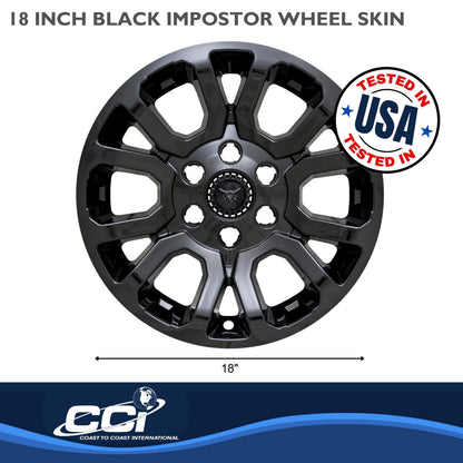 Coast To Coast Wheel Cover 18 Inch 6 Spoke Gloss Black Set Of 4