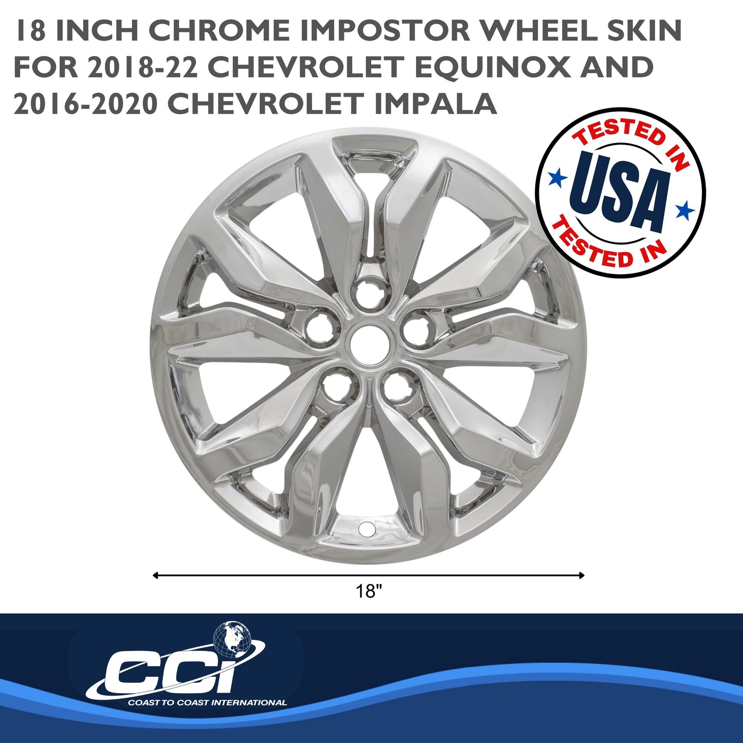 Coast To Coast Wheel Cover 18 Inch 10 Spoke Chrome Set Of 4