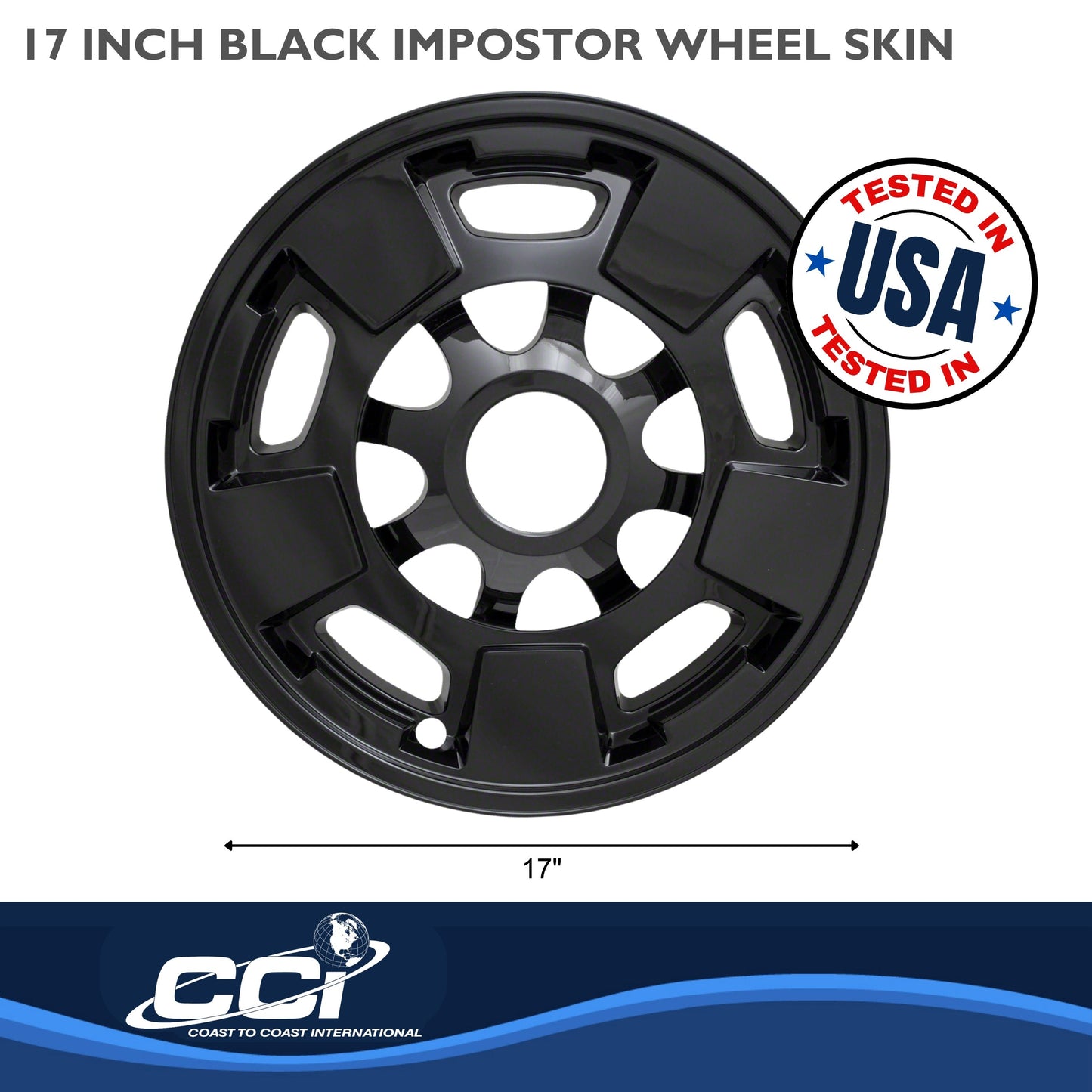 Coast To Coast Wheel Cover 17 Inch 5 Spoke Gloss Black Set Of 4