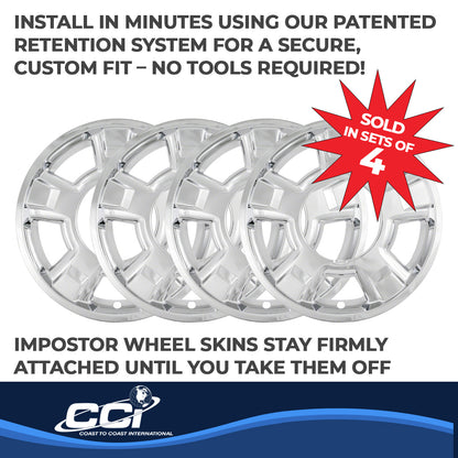 Coast To Coast Wheel Cover 17 Inch 5 Spoke Chrome Set Of 4