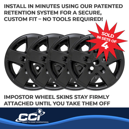 Coast To Coast Wheel Cover 17 Inch 5 Spoke Gloss Black Set Of 4