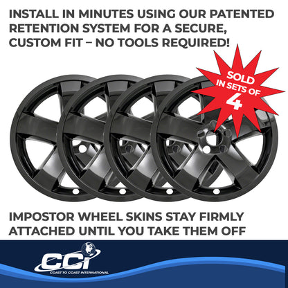 Coast To Coast Wheel Cover 18 Inch 5 Spoke Gloss Black Set Of 4