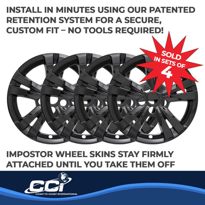Coast To Coast Wheel Cover 17 Inch 5 Spoke Gloss Black Set Of 4
