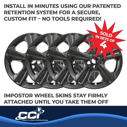Coast To Coast Wheel Cover 17 Inch 5 Spoke Gloss Black Set Of 4