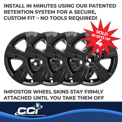 Coast To Coast Wheel Cover 17 Inch 5 Spoke Gloss Black Set Of 4