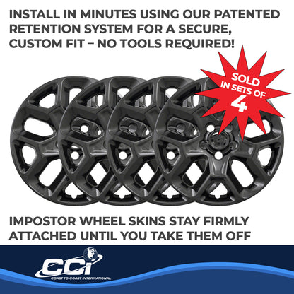 Coast To Coast Wheel Cover 17 Inch 10 Vent Black ABS Set Of 4
