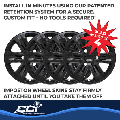 Coast To Coast Wheel Cover 17 Inch 6 Spoke Gloss Black Set Of 4