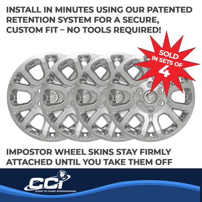 Coast To Coast Wheel Cover 18 Inch 6 Double Spoke Chrome Set Of 4