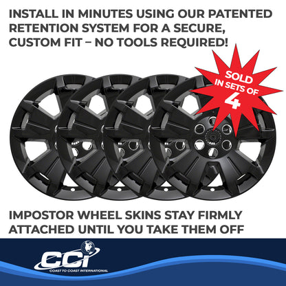 Coast To Coast Wheel Cover 17 Inch 5 Spoke Gloss Black Set Of 4