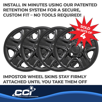 Coast To Coast Wheel Cover 18 Inch 5 Spoke Gloss Black Set Of 4