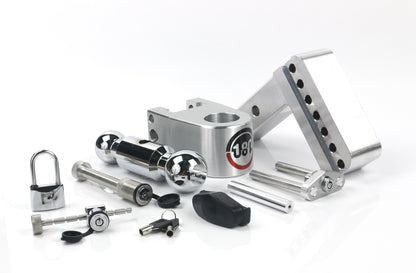 180 Hitch Chrome Ball 4" Drop Hitch With 2" Shank Keyed Alike WS05 WS11 WS12 Included