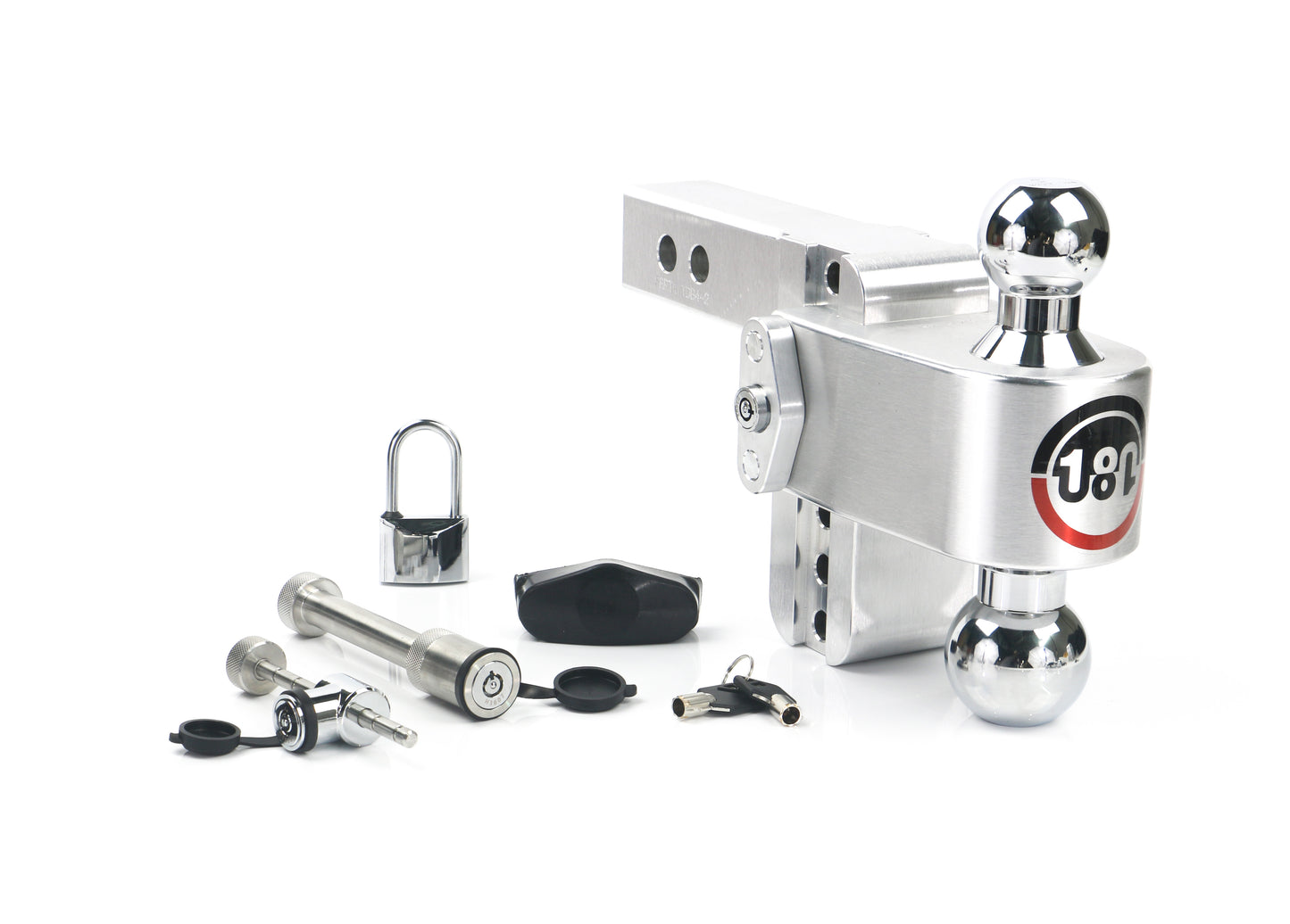180 Hitch Chrome Ball 4" Drop Hitch With 2" Shank Keyed Alike WS05 WS11 WS12 Included