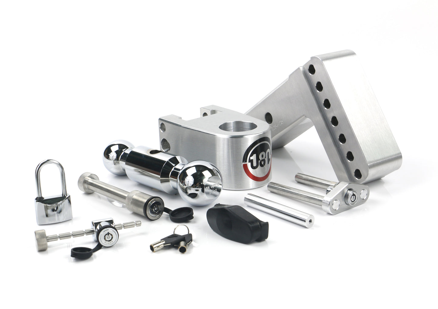 180 Hitch Chrome Ball 4" Drop Hitch With 2.5" Shank- Keyed Alike WS05 WS11 WS12 Included