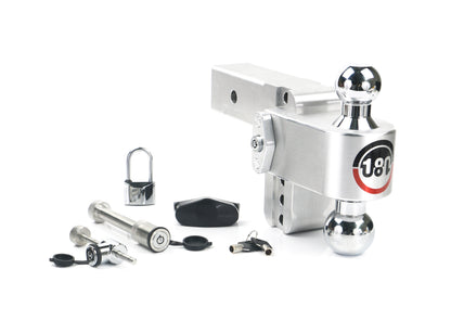 180 Hitch Chrome Ball 4" Drop Hitch With 2.5" Shank- Keyed Alike WS05 WS11 WS12 Included