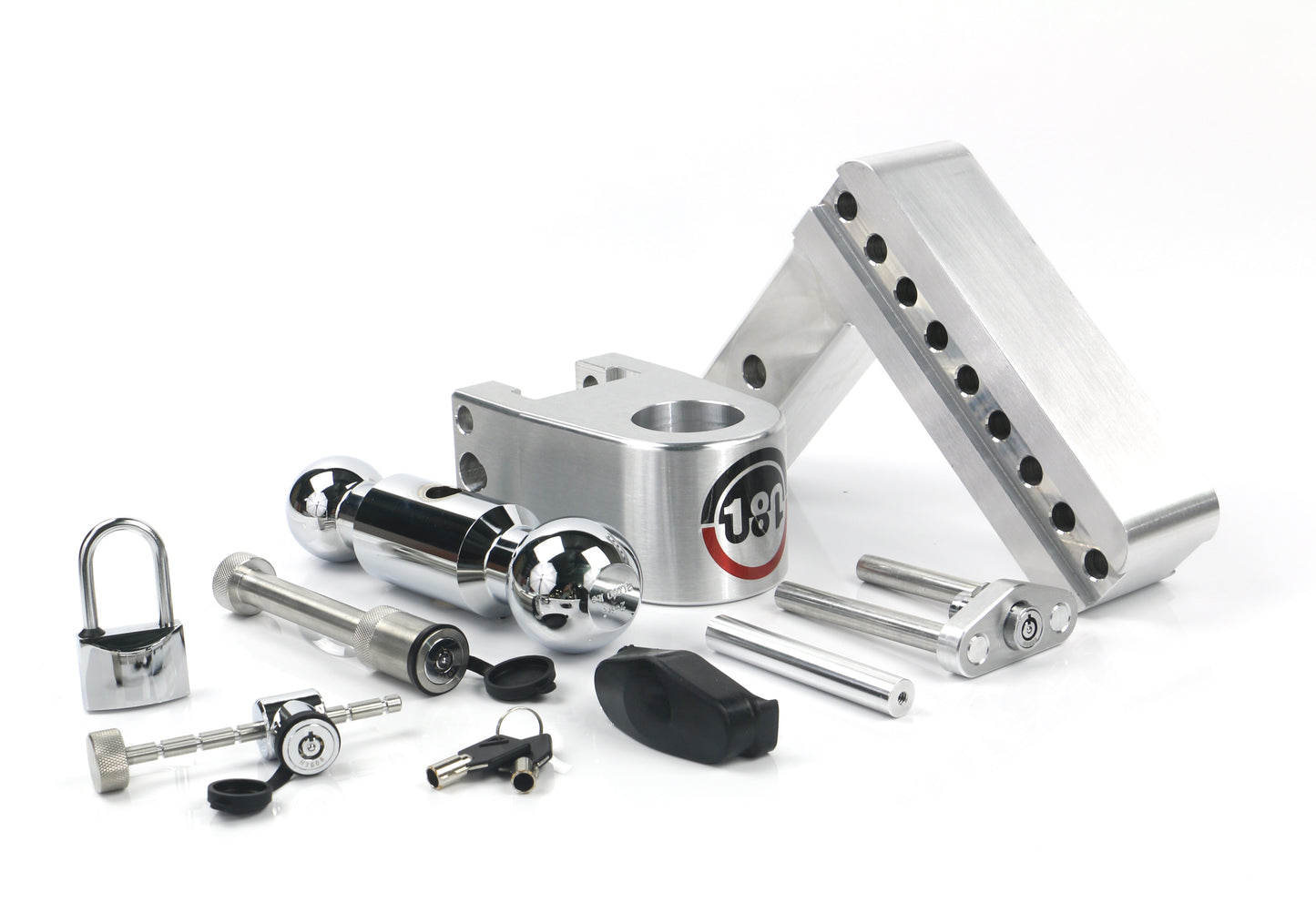 180 Hitch Chrome Ball 6" Drop Hitch With 2" Shank Keyed Alike WS05 WS11 WS12 Included